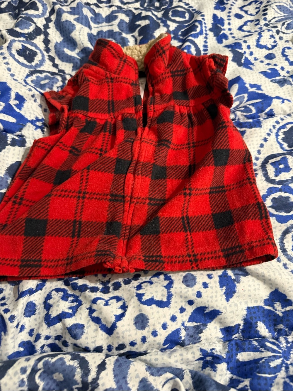 Kids Red Plaid Fleece Vest - Carter’s